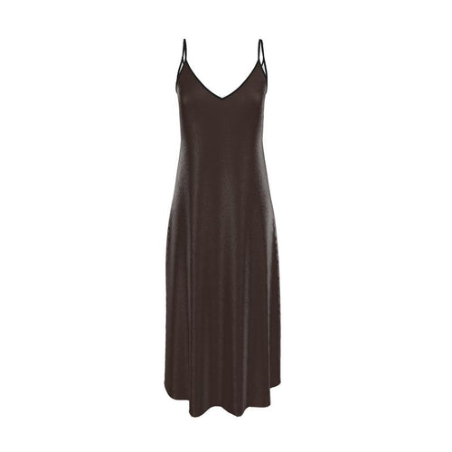 Solenne Silk Slip Dress – Espresso