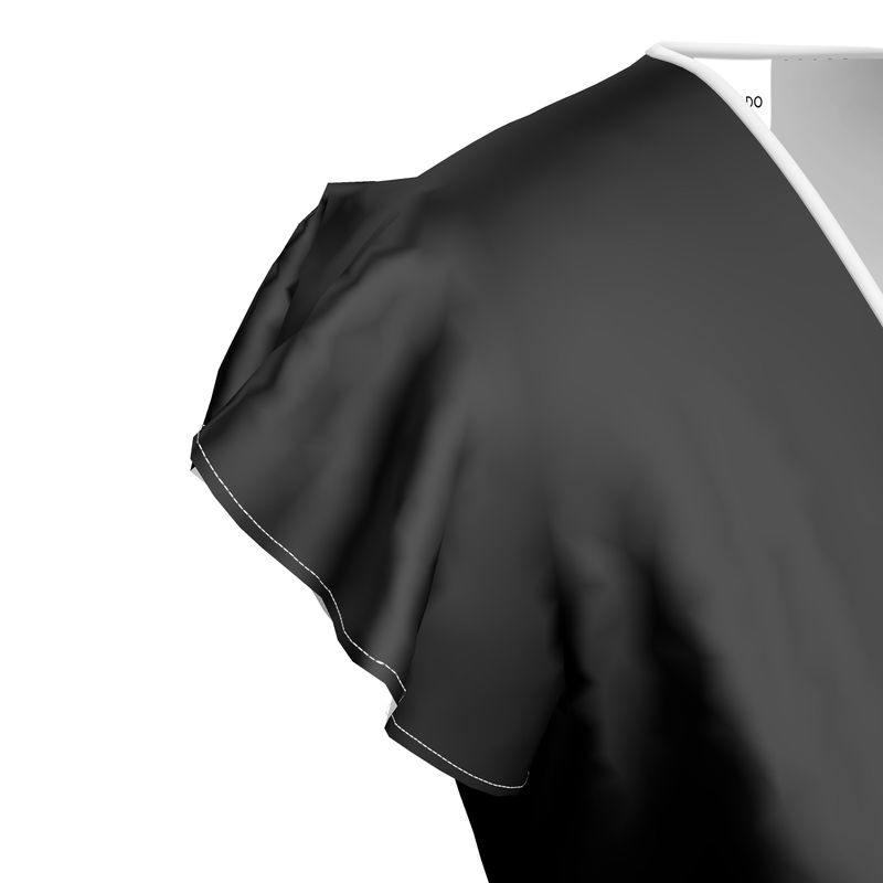 STELLAROZA Noir Silk Tea Dress